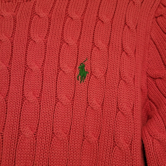 Ralph Lauren Pink Cable Sweater Size XL - Picture 2 of 4